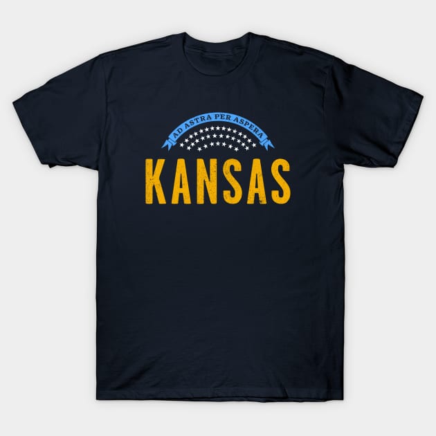 Kansas: Ad Astra Per Aspera T-Shirt by Draft Horse Studio